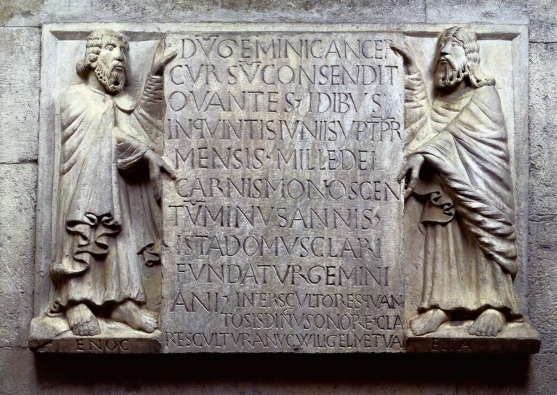 Epigraph with the prophets Enoch and Elijah